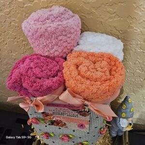 Betsey Johnson Colorful Hair Towel Trio - Pink, Orange, White